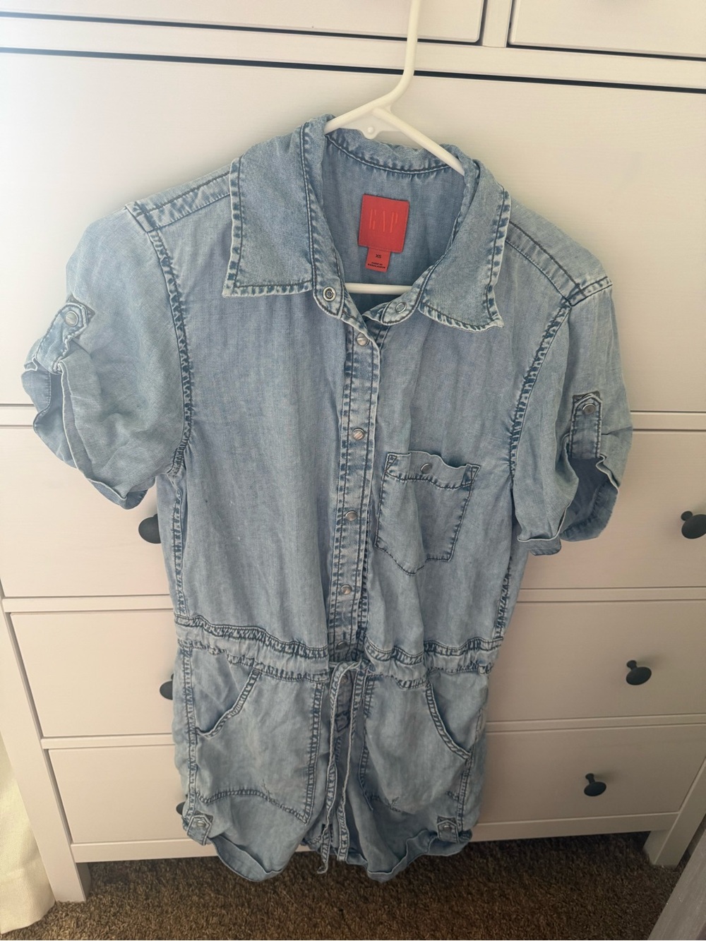 GAP Light Wash Denim Romper